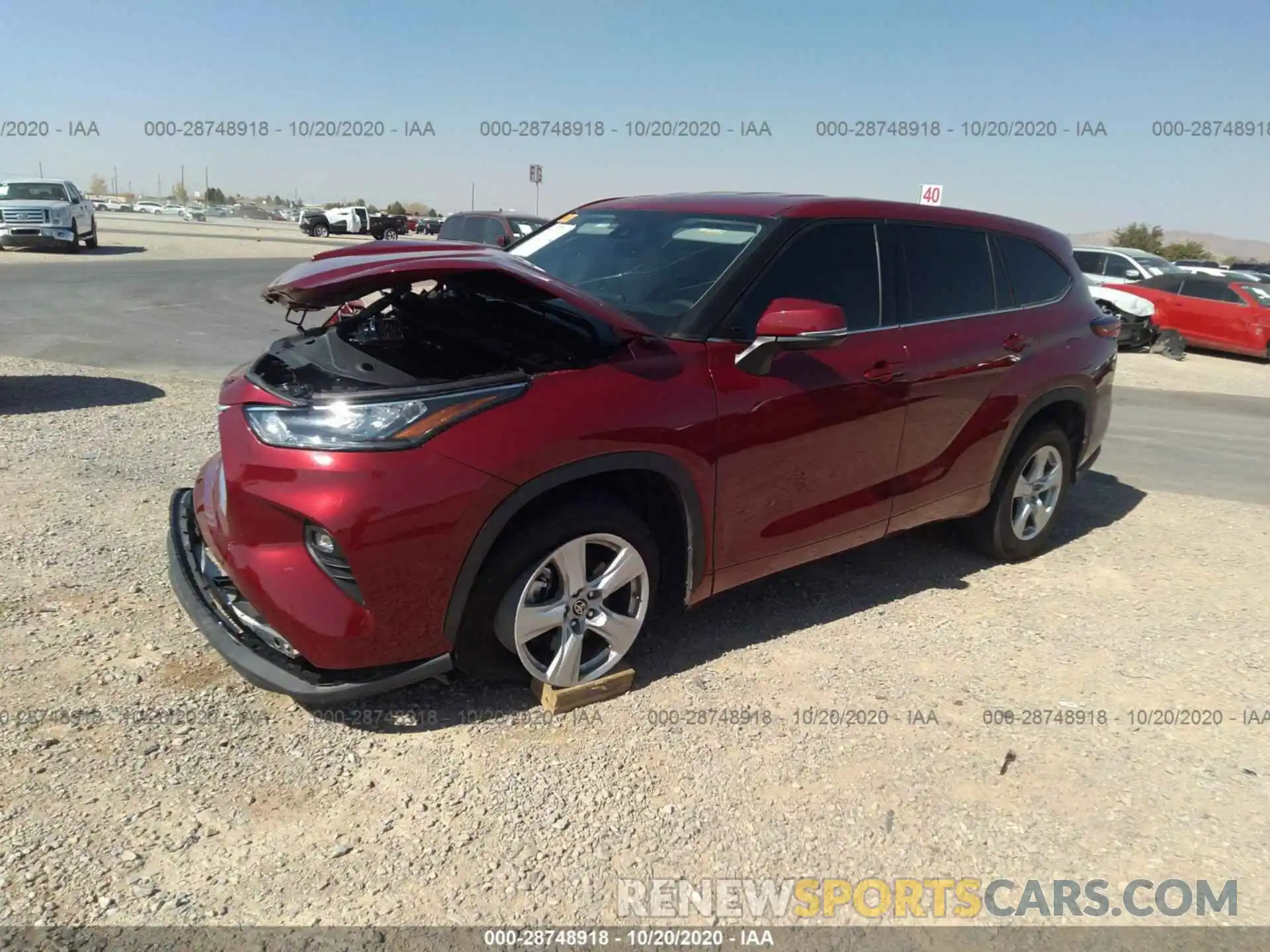 2 Photograph of a damaged car 5TDZZRAH8LS013201 TOYOTA HIGHLANDER 2020