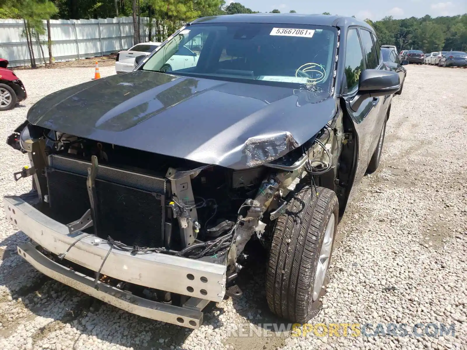 2 Photograph of a damaged car 5TDZZRAH9LS507521 TOYOTA HIGHLANDER 2020