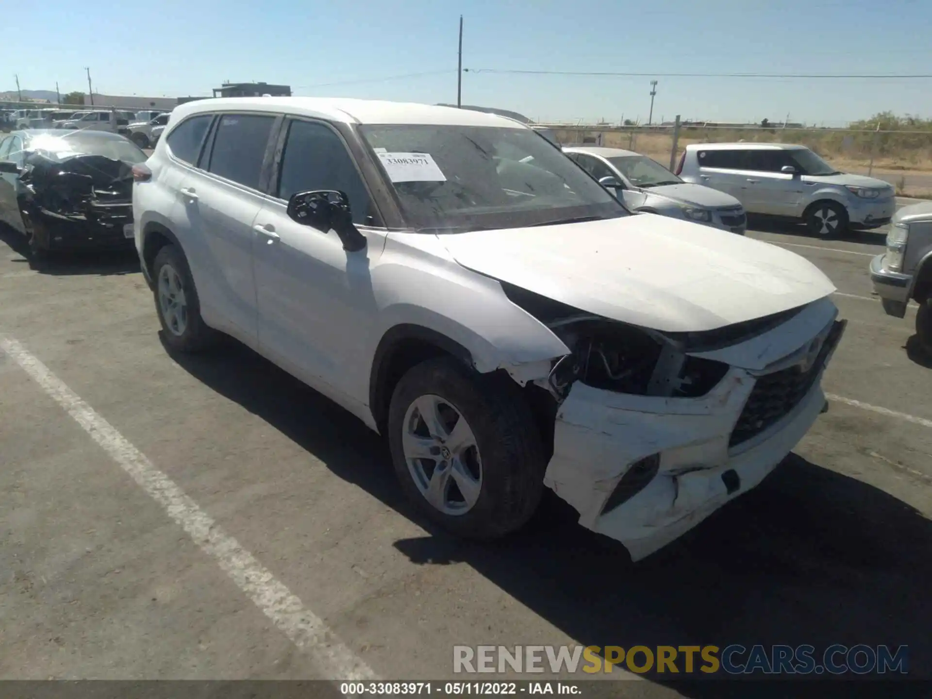 1 Photograph of a damaged car 5TDZZRAHXLS023227 TOYOTA HIGHLANDER 2020