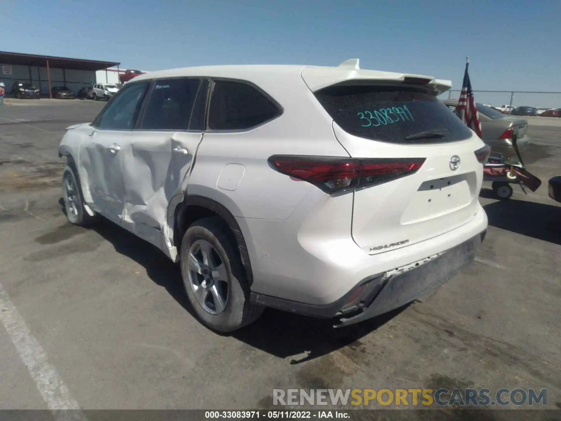 3 Photograph of a damaged car 5TDZZRAHXLS023227 TOYOTA HIGHLANDER 2020