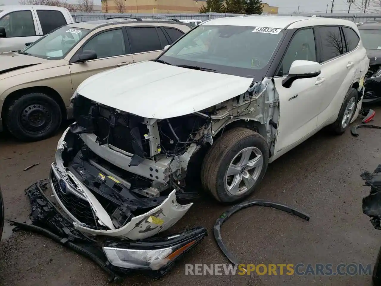 2 Photograph of a damaged car 5TDBBRCH3MS523363 TOYOTA HIGHLANDER 2021