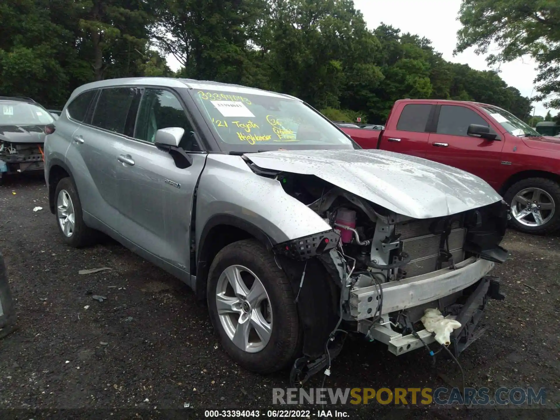 1 Photograph of a damaged car 5TDBBRCH6MS530128 TOYOTA HIGHLANDER 2021