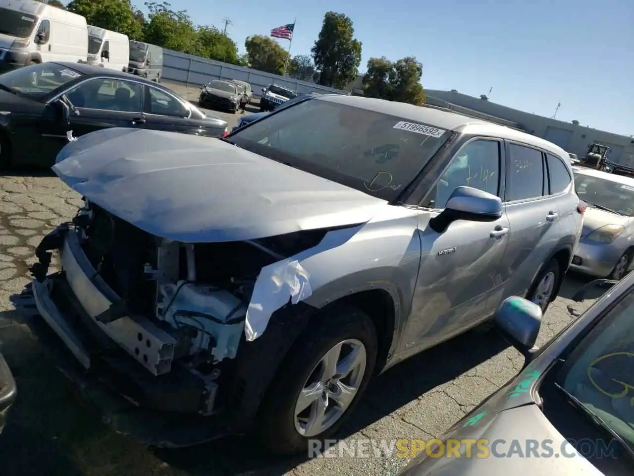 2 Photograph of a damaged car 5TDBBRCH7MS514343 TOYOTA HIGHLANDER 2021