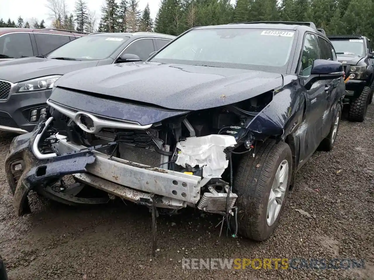 2 Photograph of a damaged car 5TDBBRCH8MS530518 TOYOTA HIGHLANDER 2021