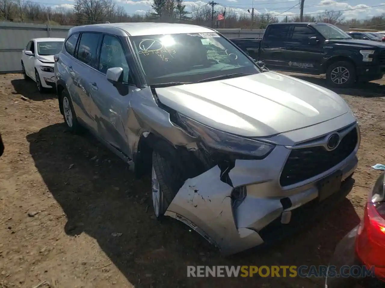 1 Photograph of a damaged car 5TDBZRBH0MS095779 TOYOTA HIGHLANDER 2021