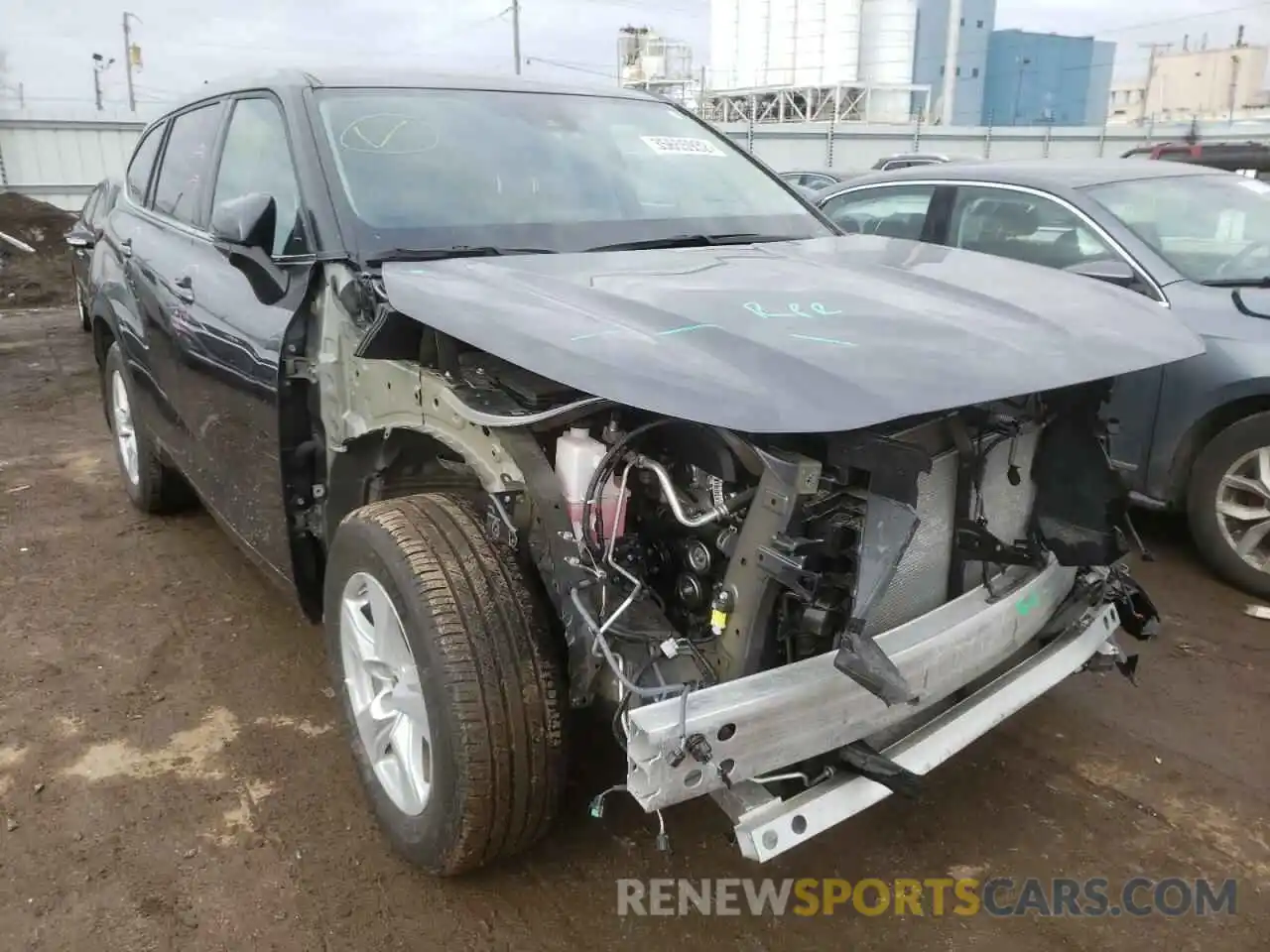 1 Photograph of a damaged car 5TDBZRBH0MS107980 TOYOTA HIGHLANDER 2021