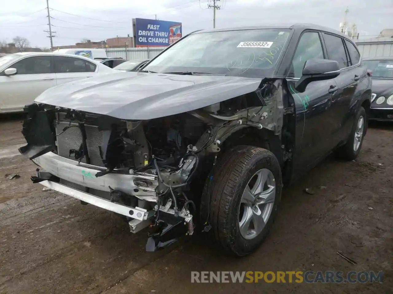 2 Photograph of a damaged car 5TDBZRBH0MS107980 TOYOTA HIGHLANDER 2021