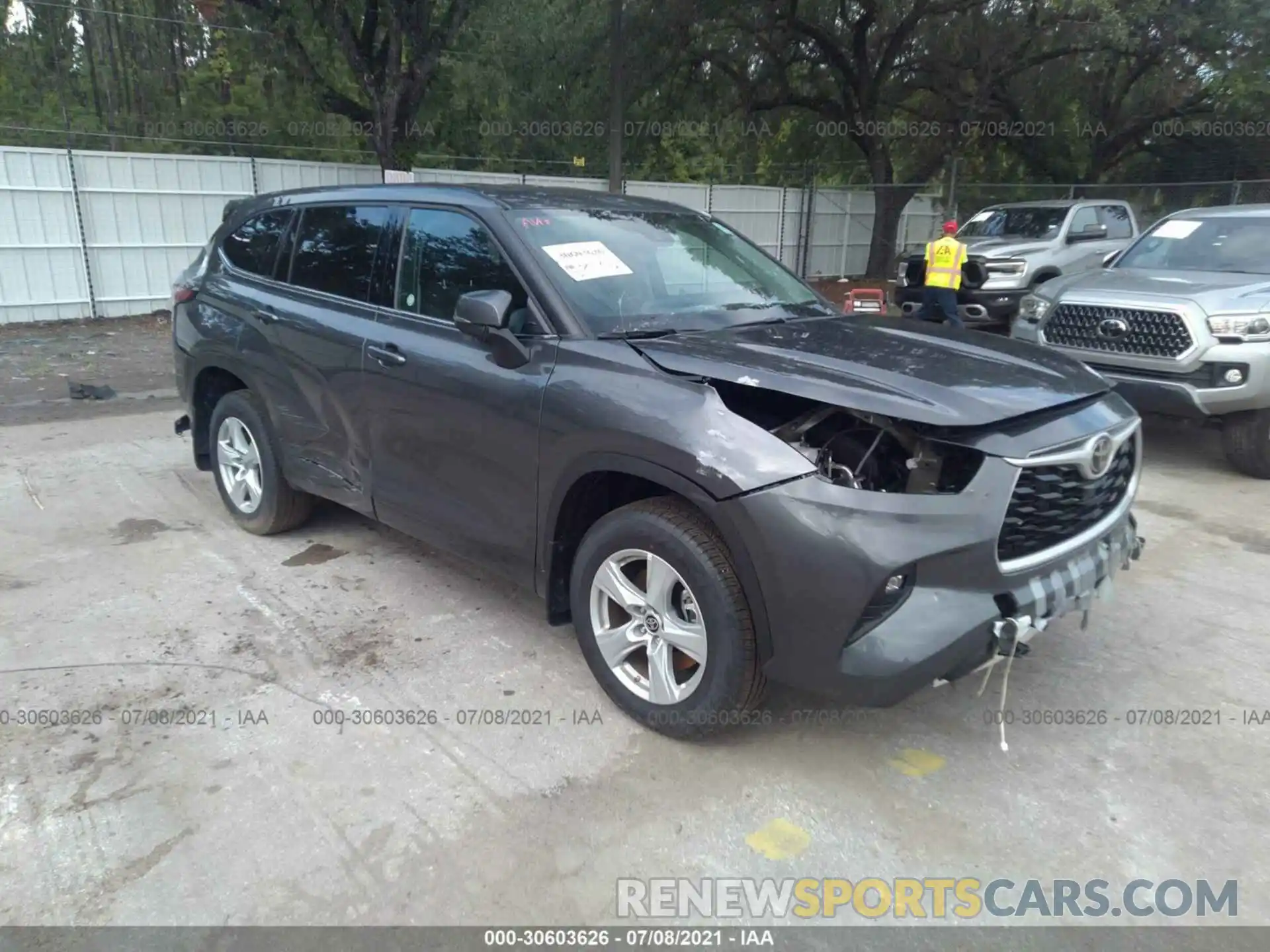 1 Photograph of a damaged car 5TDBZRBH1MS124108 TOYOTA HIGHLANDER 2021