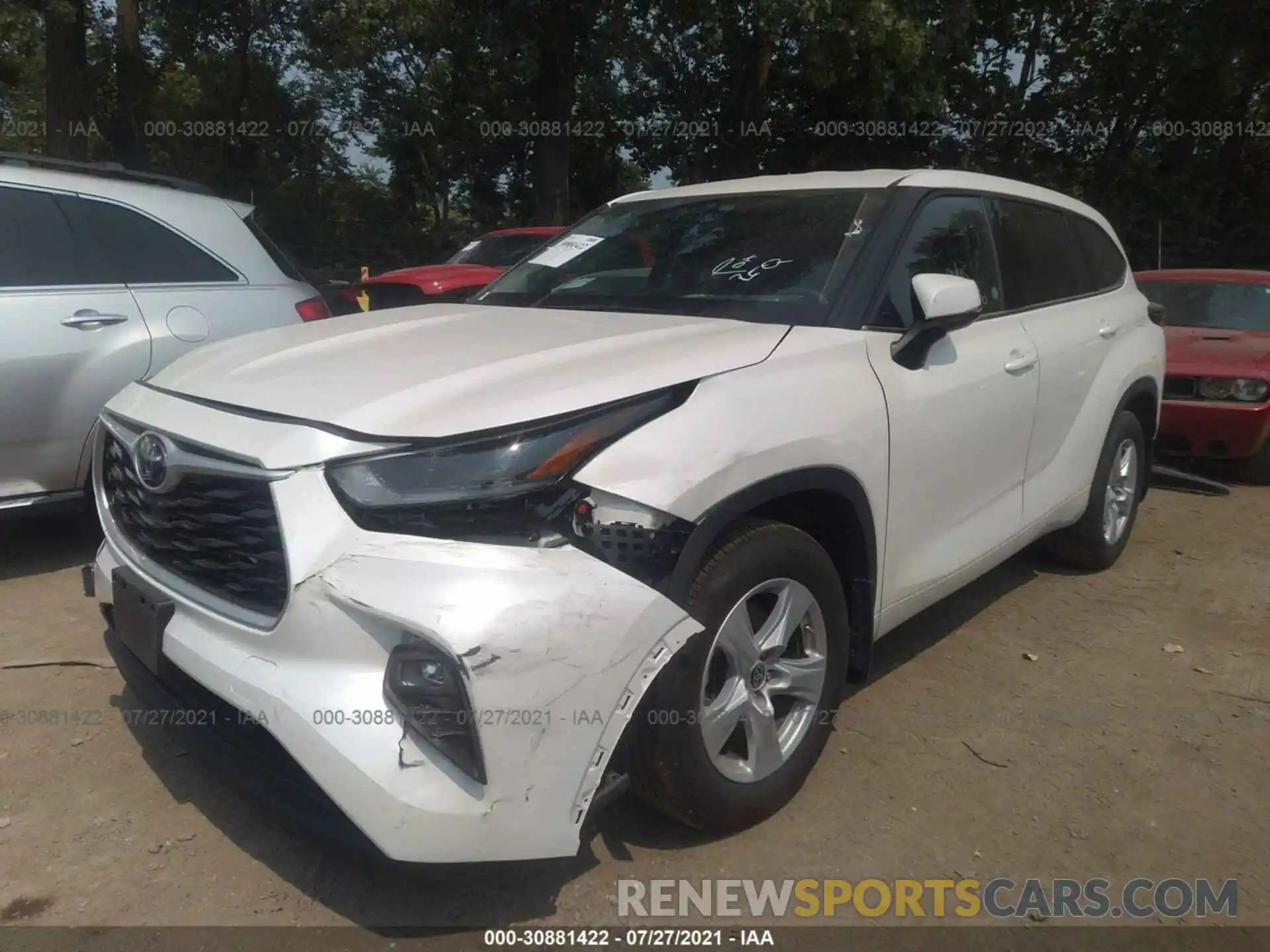 2 Photograph of a damaged car 5TDBZRBH1MS533127 TOYOTA HIGHLANDER 2021