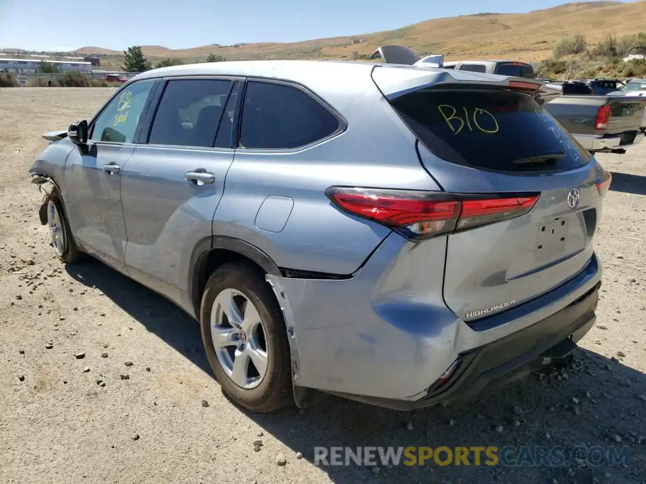 3 Photograph of a damaged car 5TDBZRBH2MS146411 TOYOTA HIGHLANDER 2021