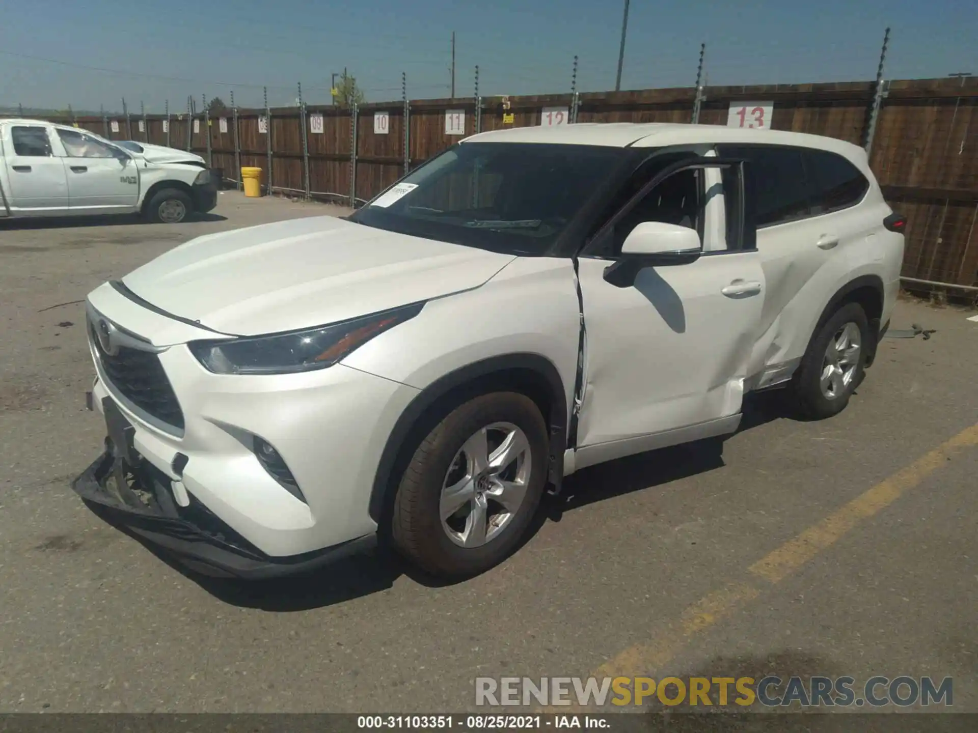 2 Photograph of a damaged car 5TDBZRBH3MS546445 TOYOTA HIGHLANDER 2021