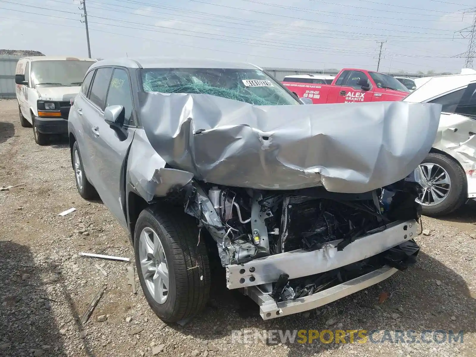 1 Photograph of a damaged car 5TDBZRBH4MS534093 TOYOTA HIGHLANDER 2021