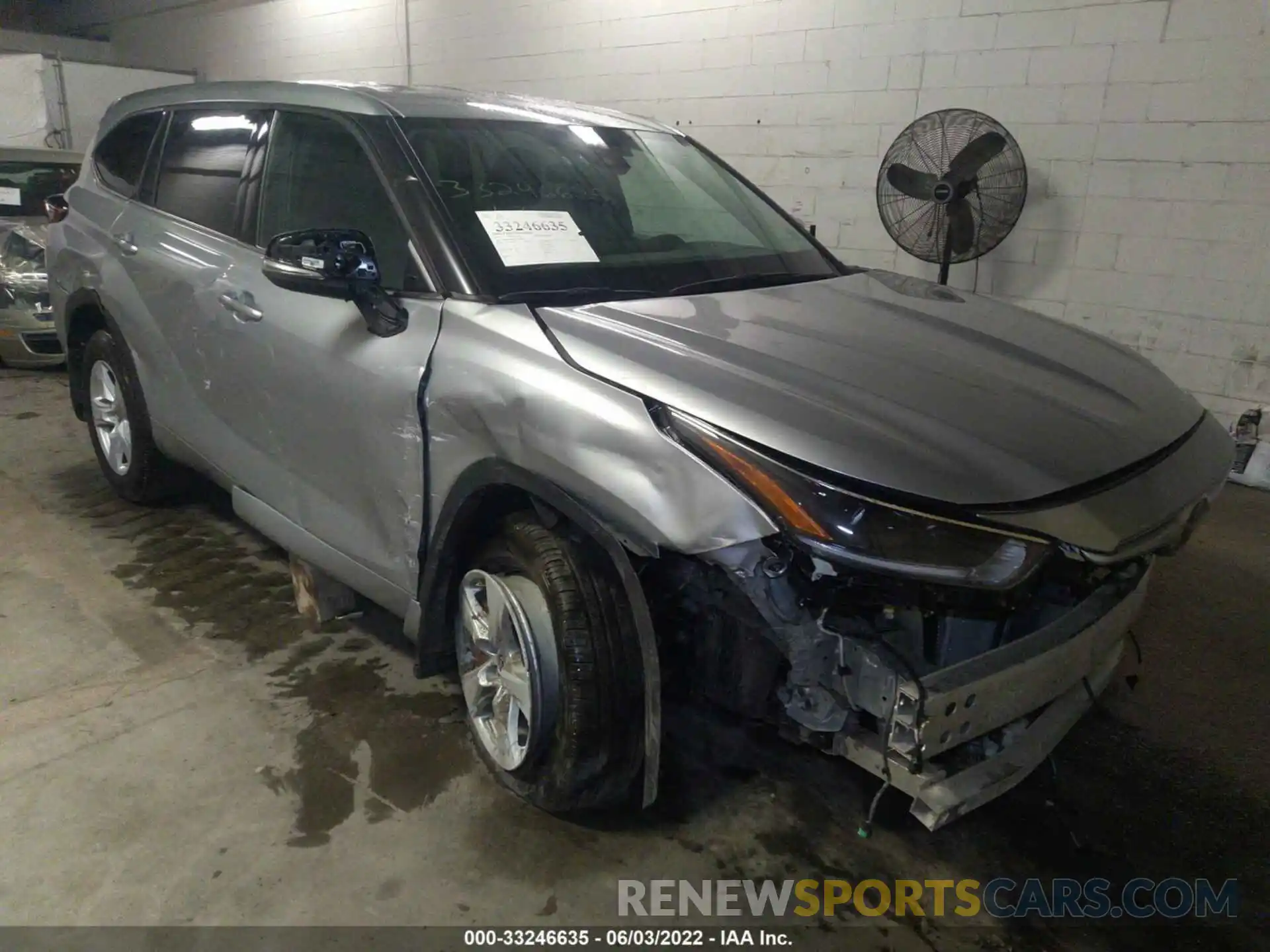 1 Photograph of a damaged car 5TDBZRBH7MS556525 TOYOTA HIGHLANDER 2021