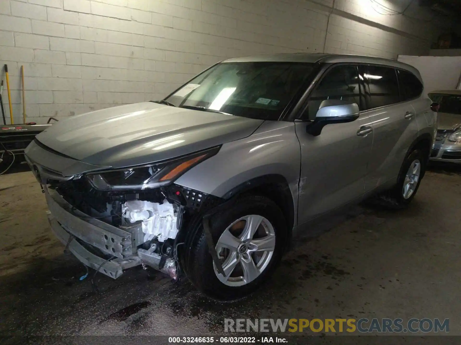 2 Photograph of a damaged car 5TDBZRBH7MS556525 TOYOTA HIGHLANDER 2021