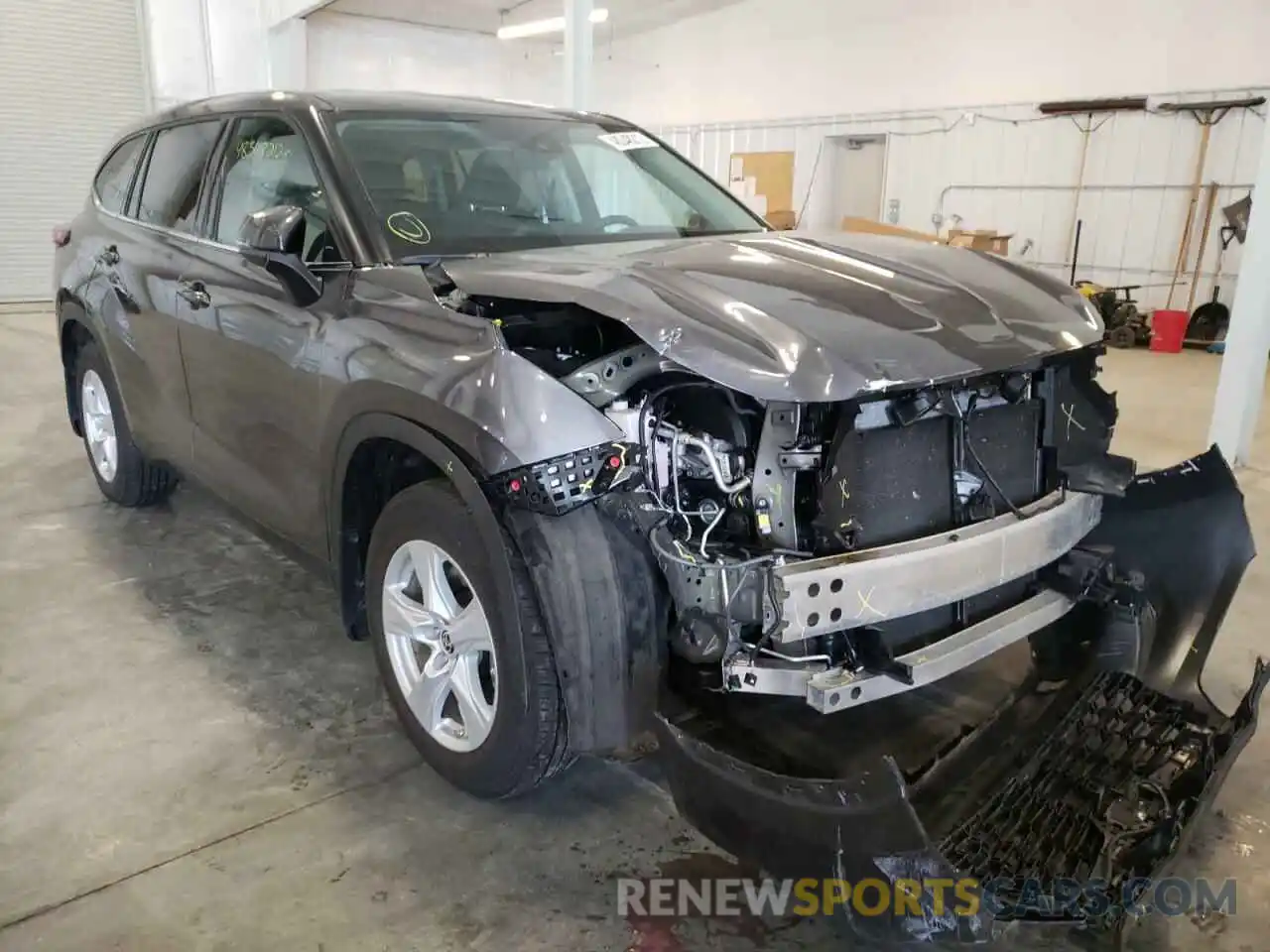 1 Photograph of a damaged car 5TDBZRBH8MS529625 TOYOTA HIGHLANDER 2021