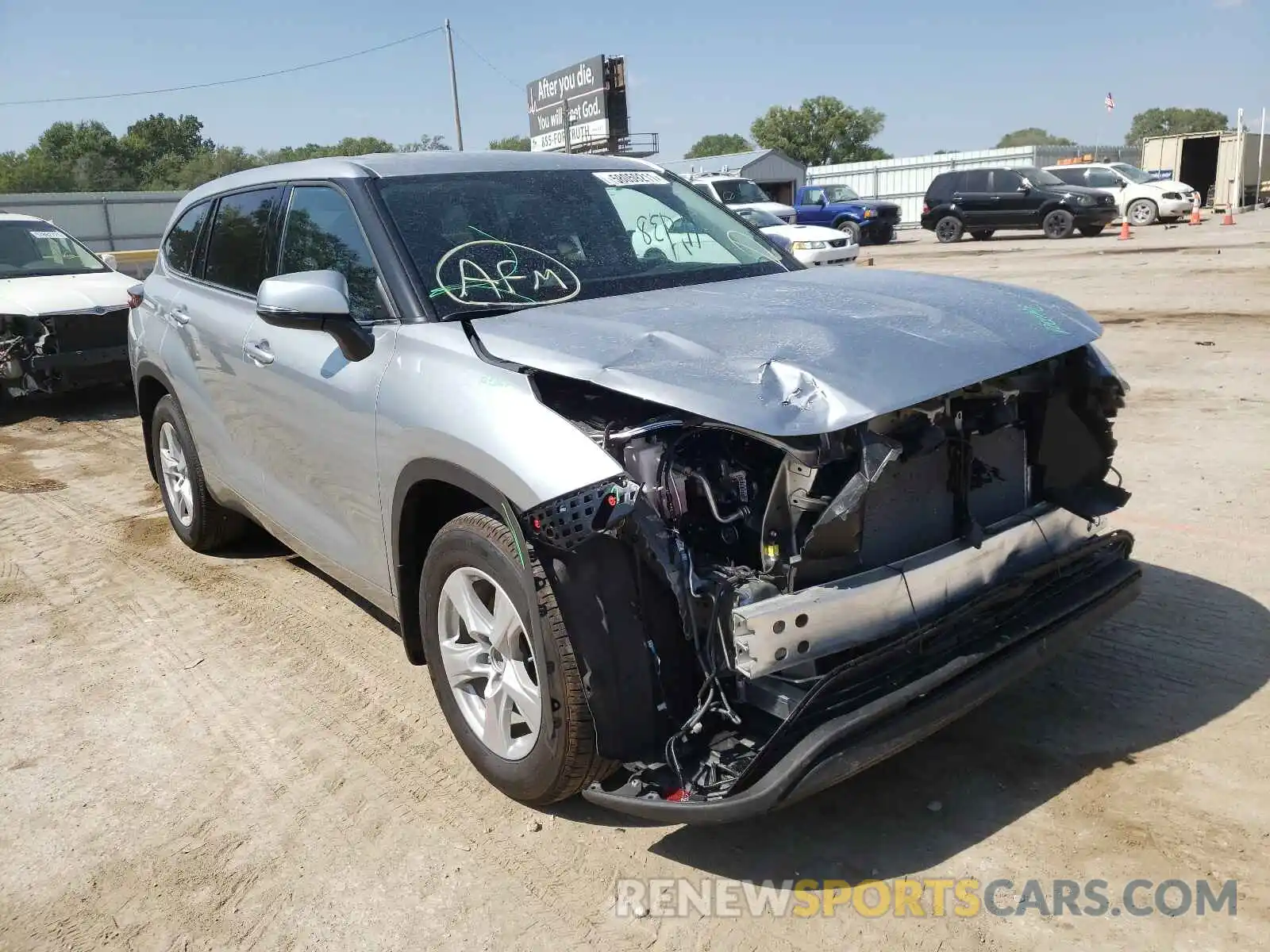 1 Photograph of a damaged car 5TDBZRBH9MS102616 TOYOTA HIGHLANDER 2021