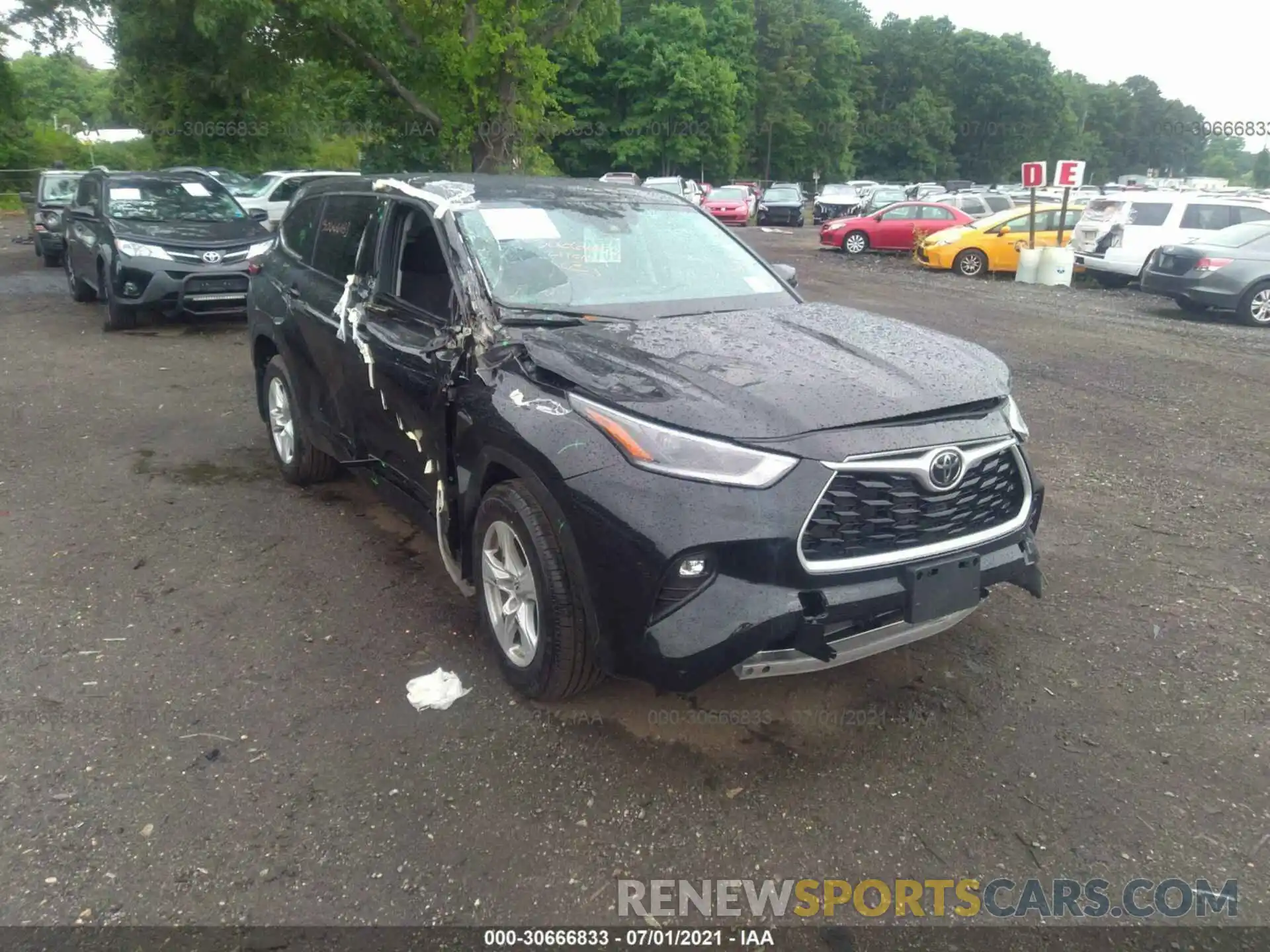 1 Photograph of a damaged car 5TDBZRBH9MS540455 TOYOTA HIGHLANDER 2021