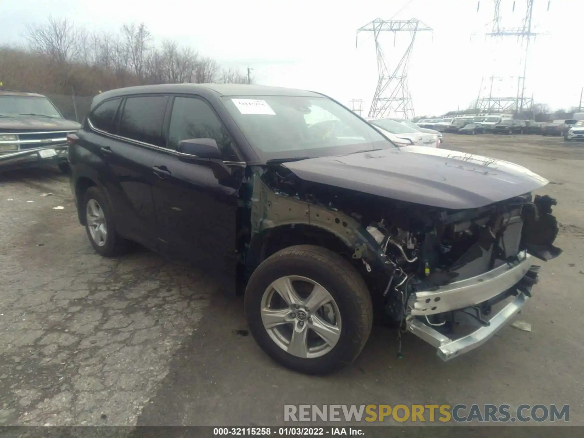 1 Photograph of a damaged car 5TDBZRBH9MS552153 TOYOTA HIGHLANDER 2021