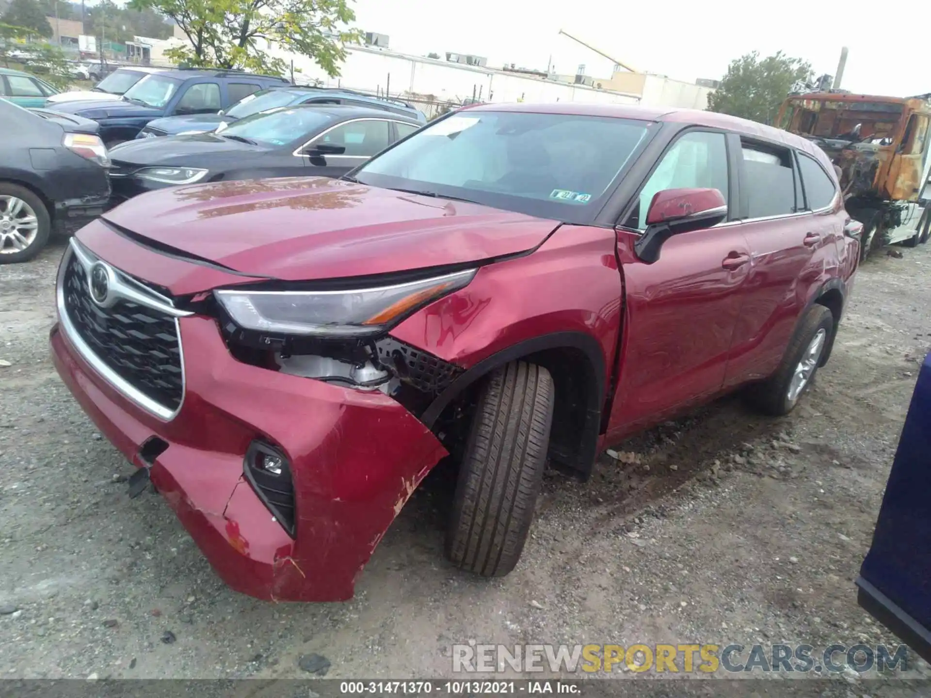 2 Photograph of a damaged car 5TDBZRBHXMS132420 TOYOTA HIGHLANDER 2021