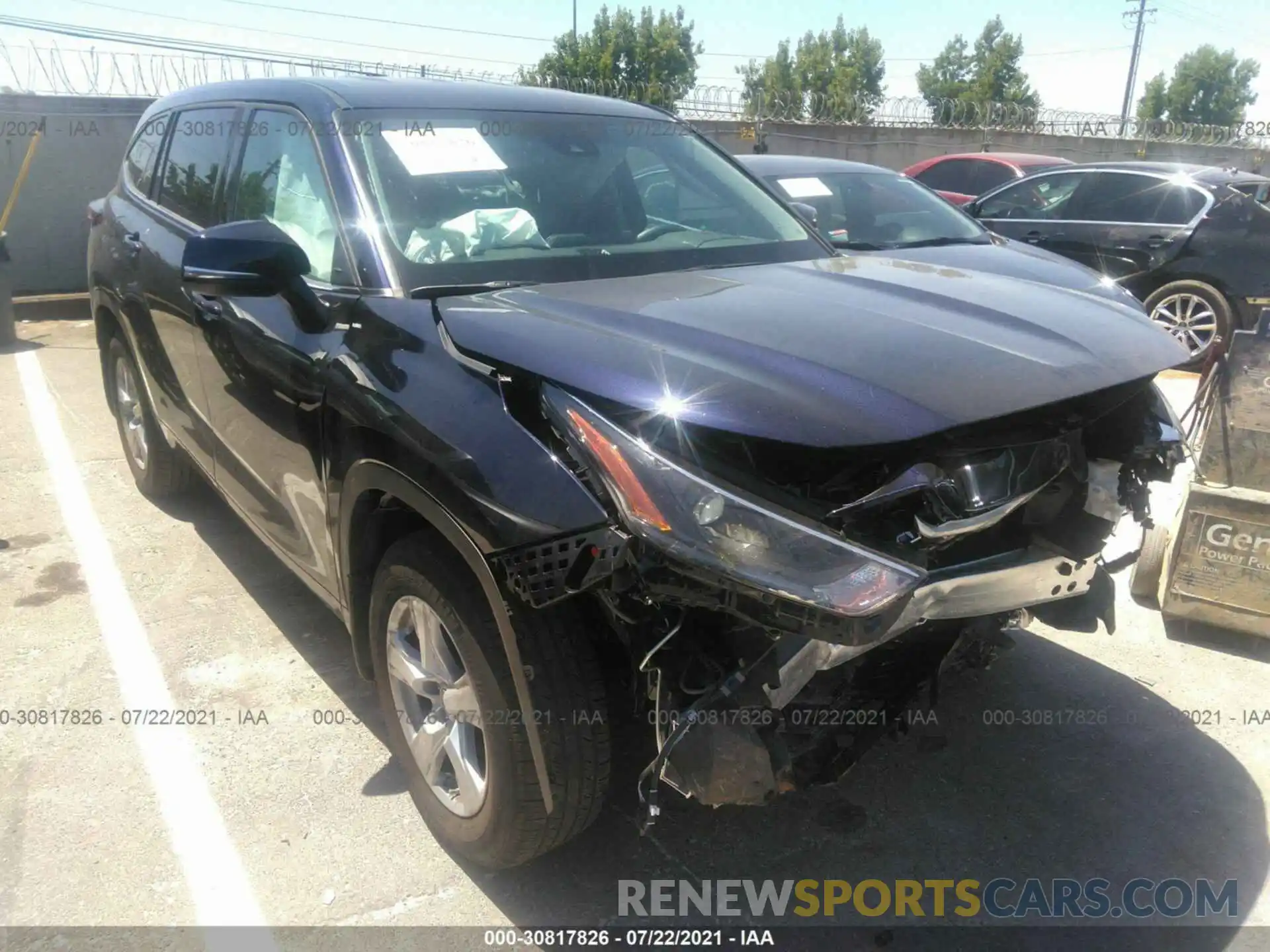 1 Photograph of a damaged car 5TDCZRAH7MS518539 TOYOTA HIGHLANDER 2021