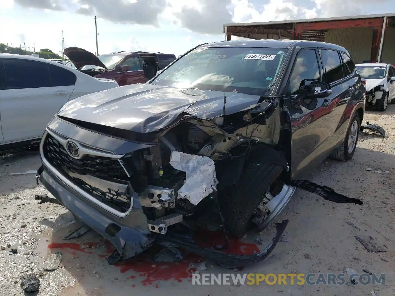 2 Photograph of a damaged car 5TDCZRAHXMS035241 TOYOTA HIGHLANDER 2021