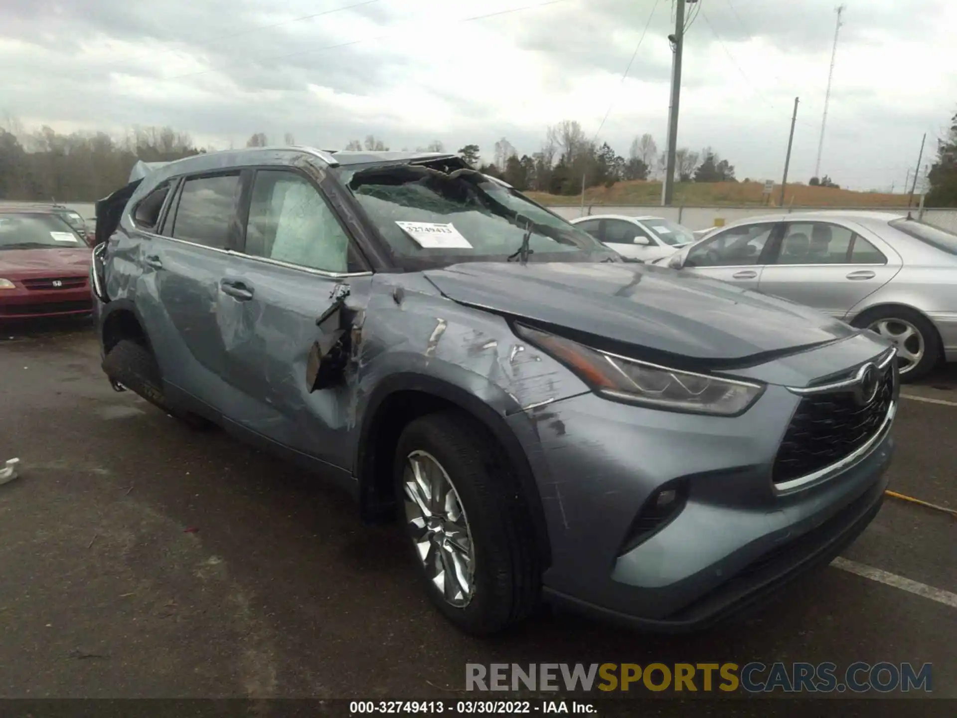 1 Photograph of a damaged car 5TDDZRBH4MS122054 TOYOTA HIGHLANDER 2021