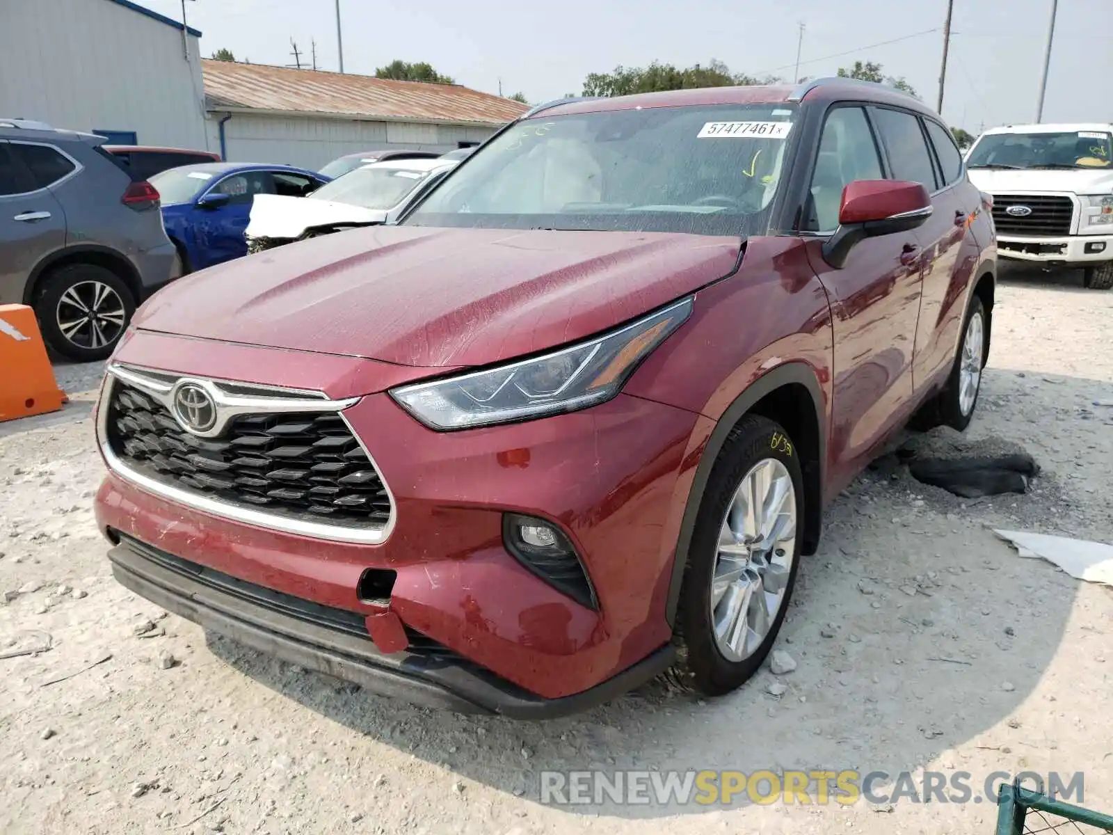 2 Photograph of a damaged car 5TDDZRBH4MS524933 TOYOTA HIGHLANDER 2021