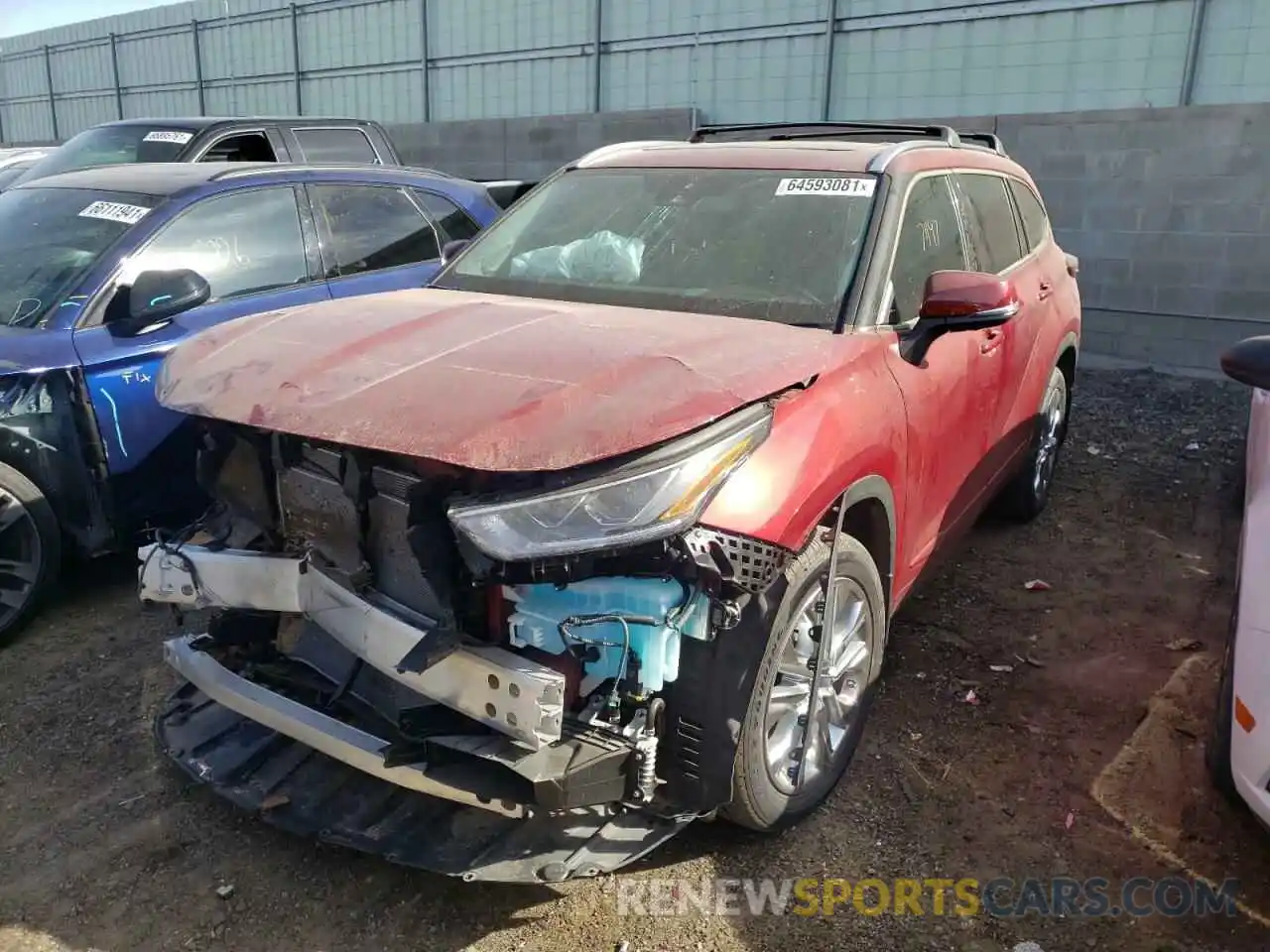 2 Photograph of a damaged car 5TDDZRBH5MS124038 TOYOTA HIGHLANDER 2021