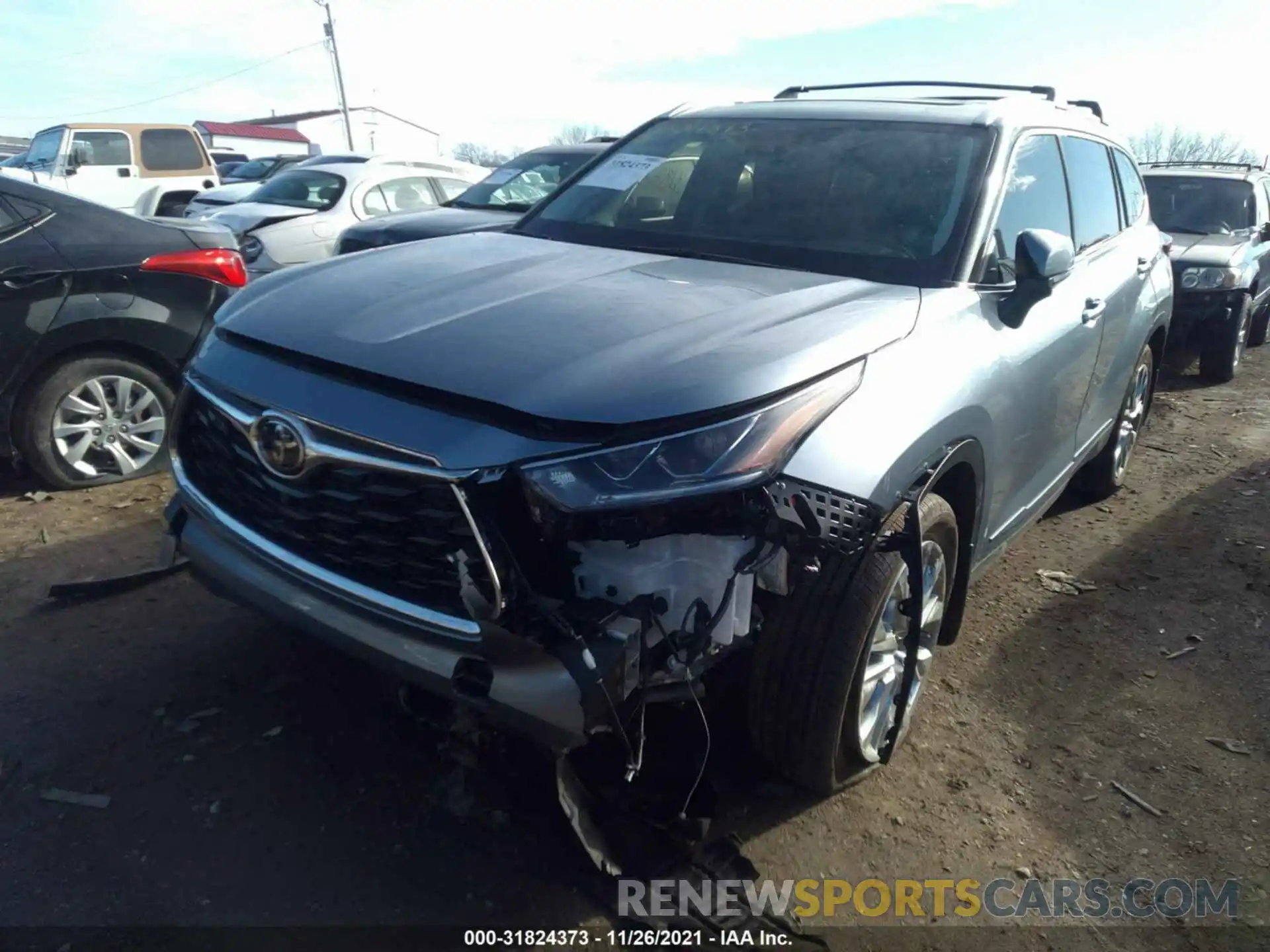 2 Photograph of a damaged car 5TDDZRBH5MS133886 TOYOTA HIGHLANDER 2021