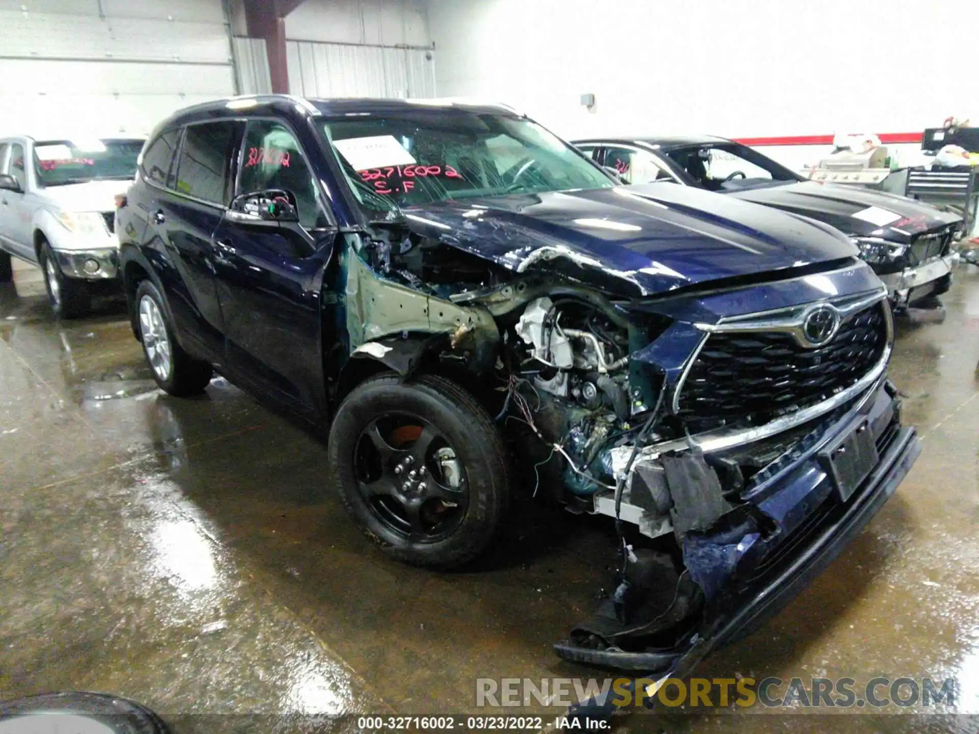 1 Photograph of a damaged car 5TDDZRBH7MS524067 TOYOTA HIGHLANDER 2021