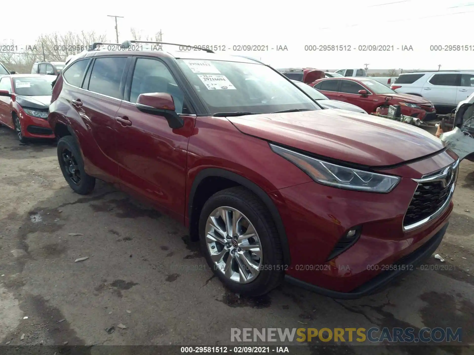 1 Photograph of a damaged car 5TDDZRBH9MS524796 TOYOTA HIGHLANDER 2021