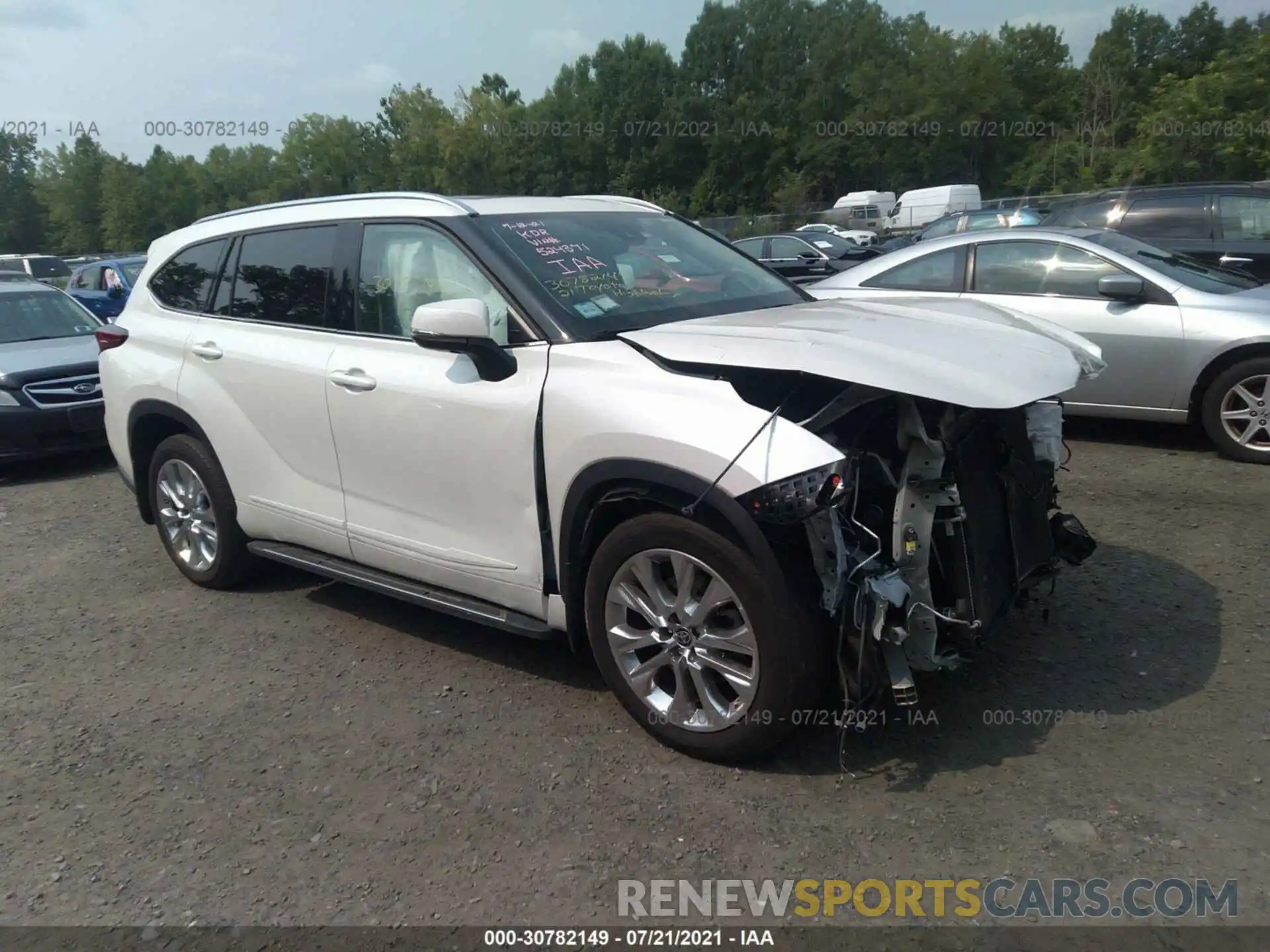 1 Photograph of a damaged car 5TDDZRBHXMS524371 TOYOTA HIGHLANDER 2021