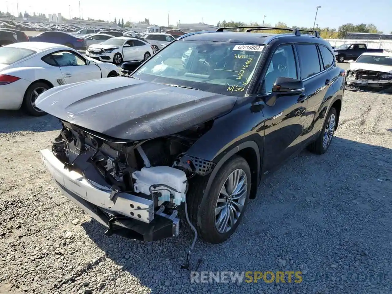 2 Photograph of a damaged car 5TDEBRCH0MS065570 TOYOTA HIGHLANDER 2021