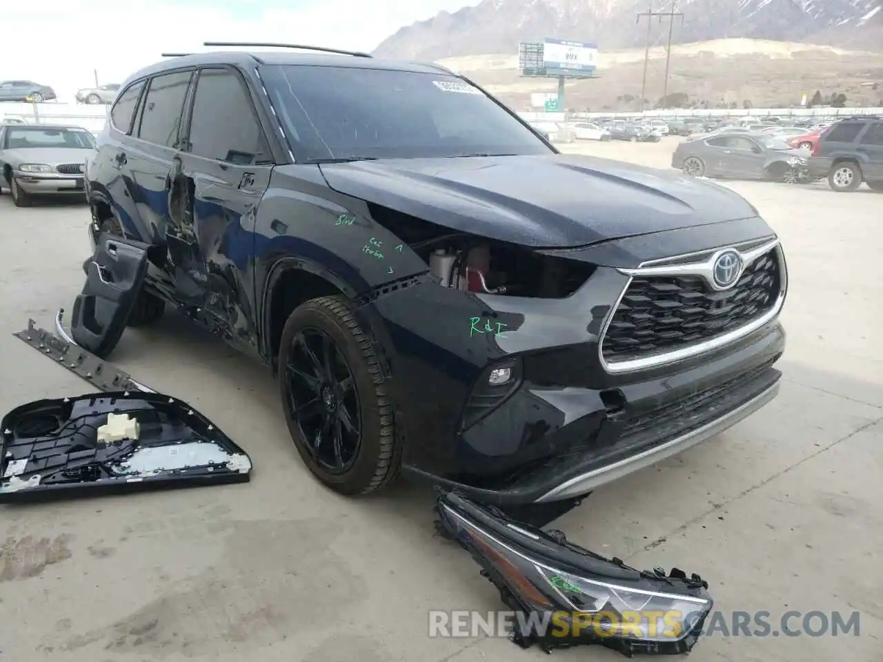 1 Photograph of a damaged car 5TDEBRCH2MS053727 TOYOTA HIGHLANDER 2021