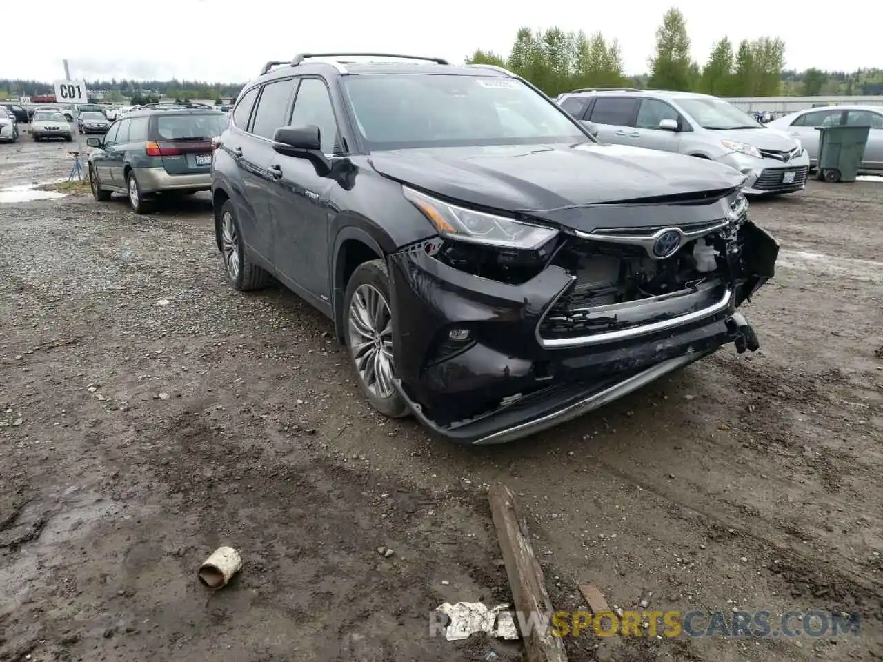 1 Photograph of a damaged car 5TDEBRCH3MS060444 TOYOTA HIGHLANDER 2021