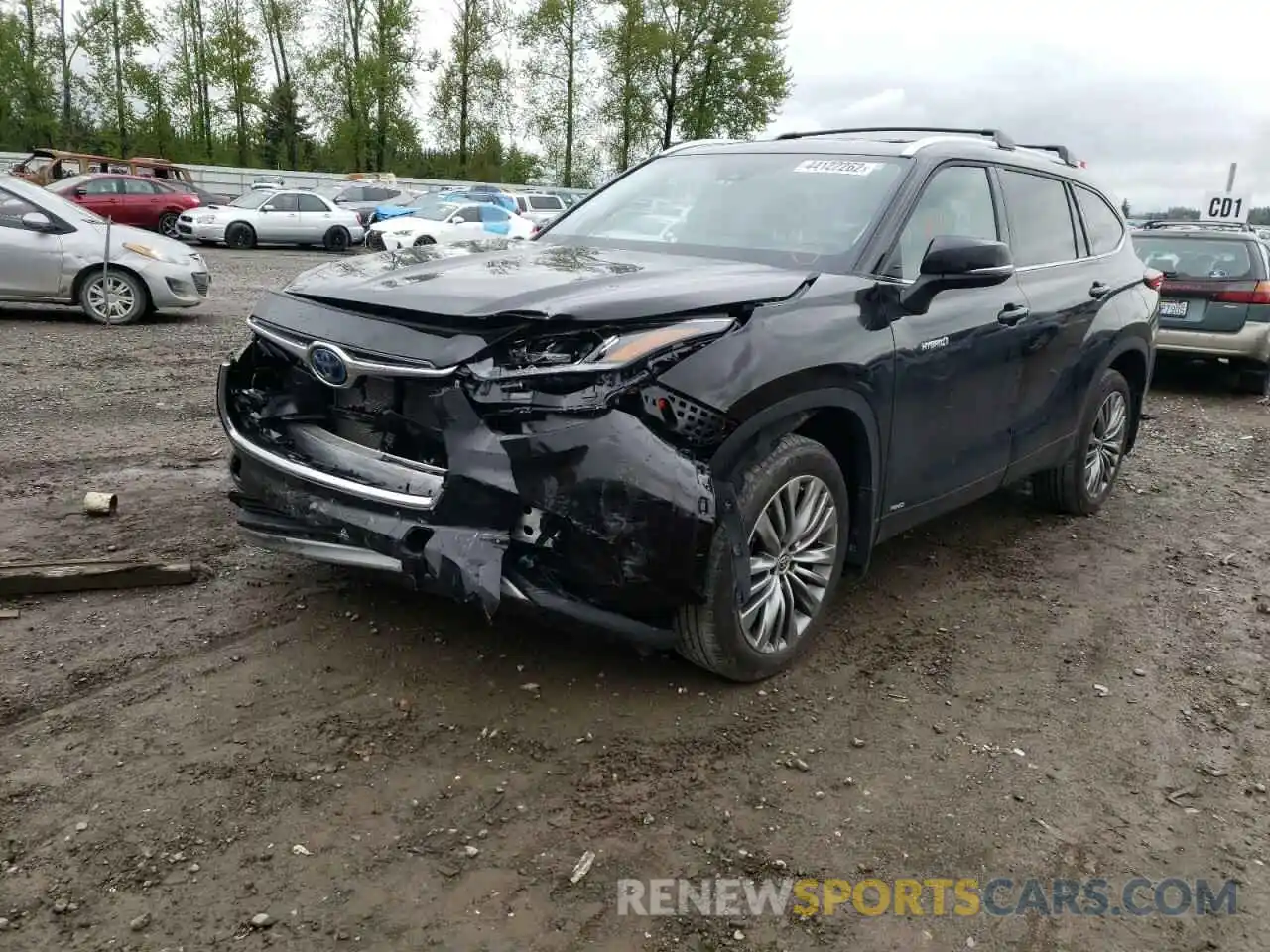 2 Photograph of a damaged car 5TDEBRCH3MS060444 TOYOTA HIGHLANDER 2021