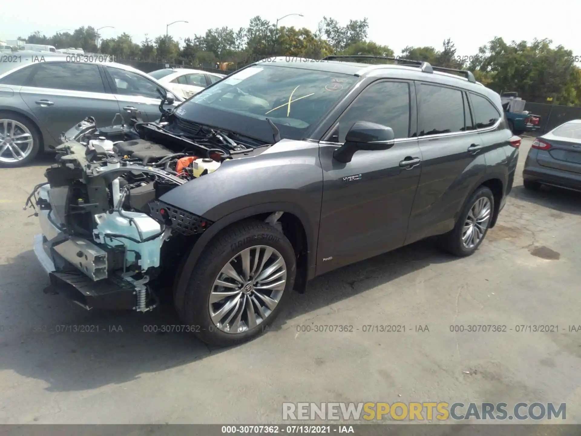 2 Photograph of a damaged car 5TDEBRCH4MS029896 TOYOTA HIGHLANDER 2021