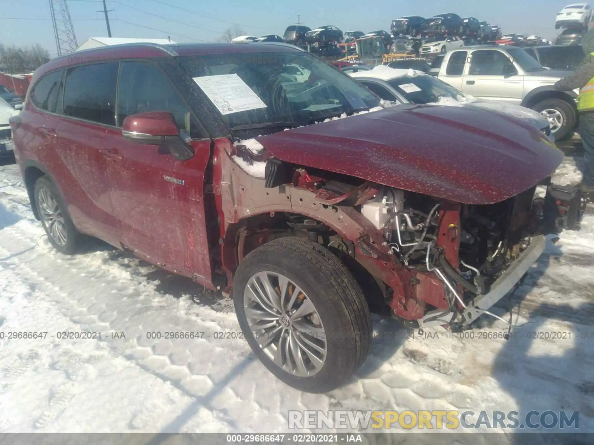 1 Photograph of a damaged car 5TDEBRCH6MS021668 TOYOTA HIGHLANDER 2021