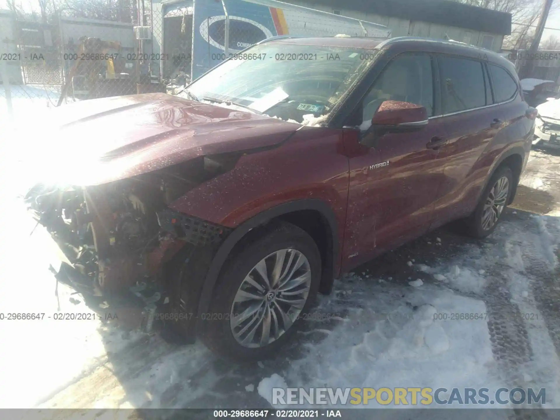 2 Фотография поврежденного автомобиля 5TDEBRCH6MS021668 TOYOTA HIGHLANDER 2021