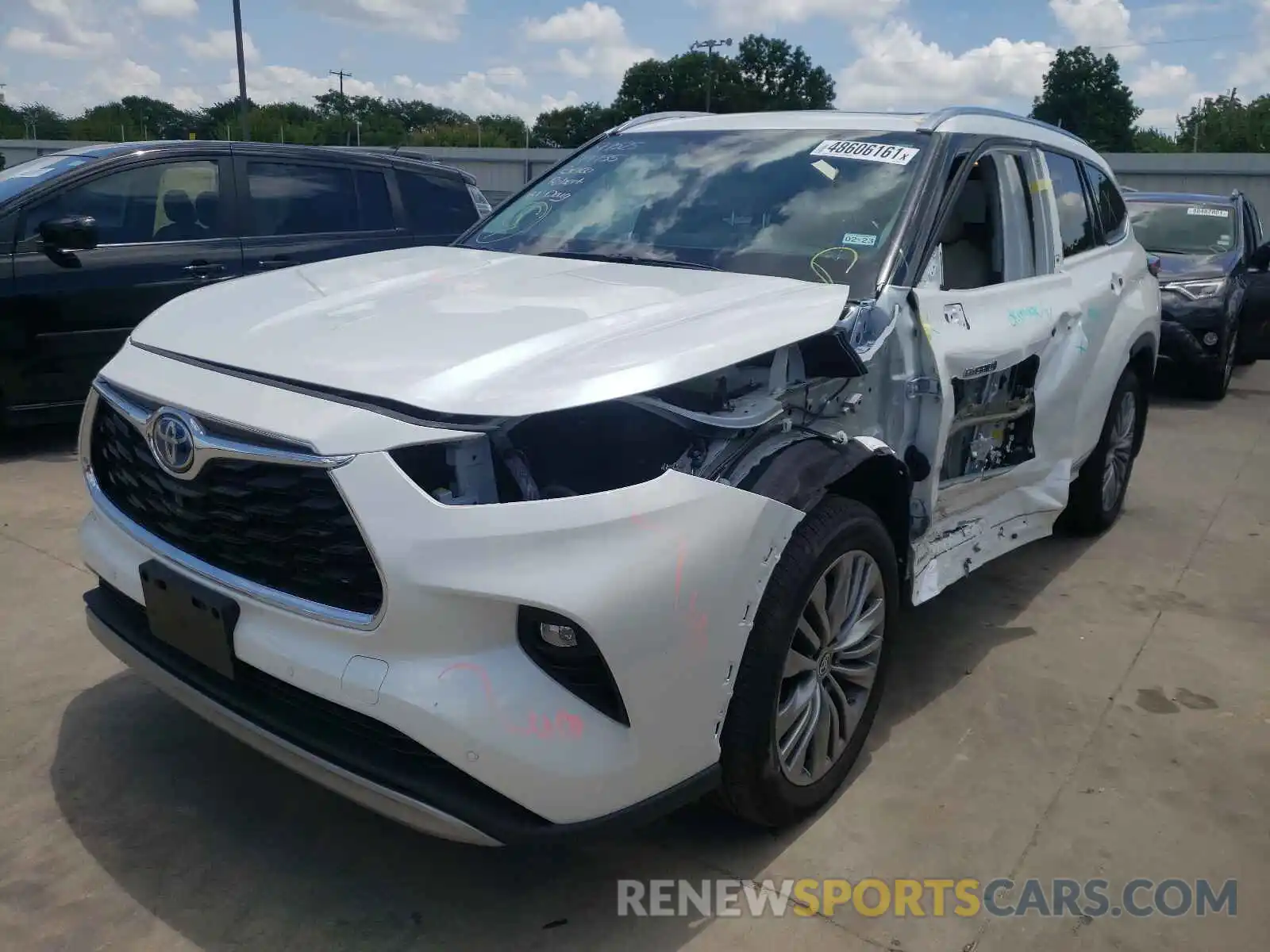 2 Photograph of a damaged car 5TDEBRCH7MS038267 TOYOTA HIGHLANDER 2021