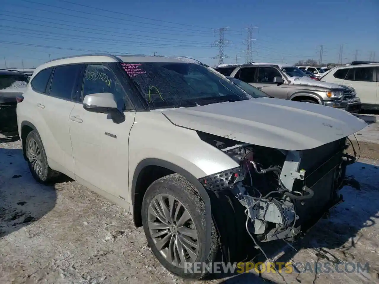 1 Photograph of a damaged car 5TDEBRCH8MS023955 TOYOTA HIGHLANDER 2021