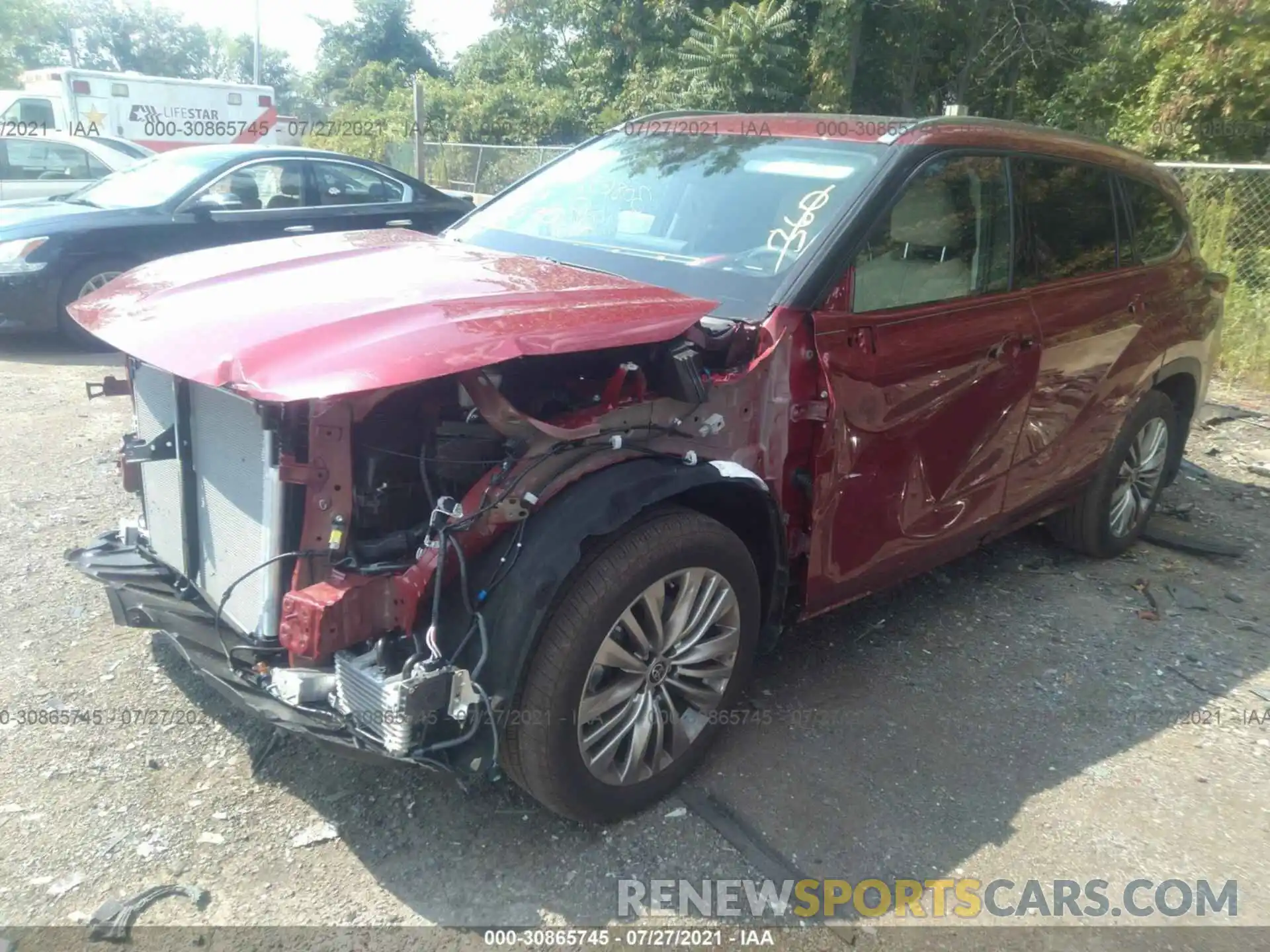 2 Photograph of a damaged car 5TDFZRBH8MS109753 TOYOTA HIGHLANDER 2021