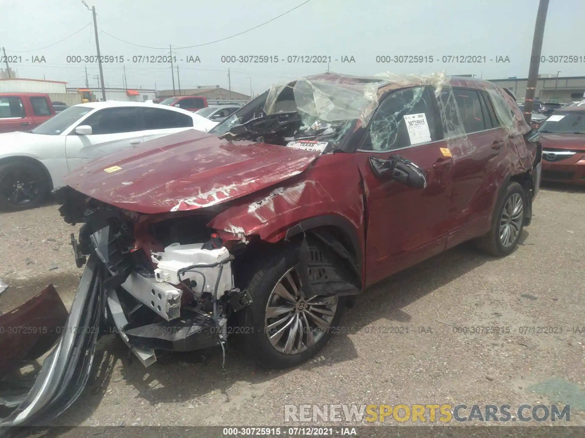 2 Photograph of a damaged car 5TDFZRBH9MS110698 TOYOTA HIGHLANDER 2021