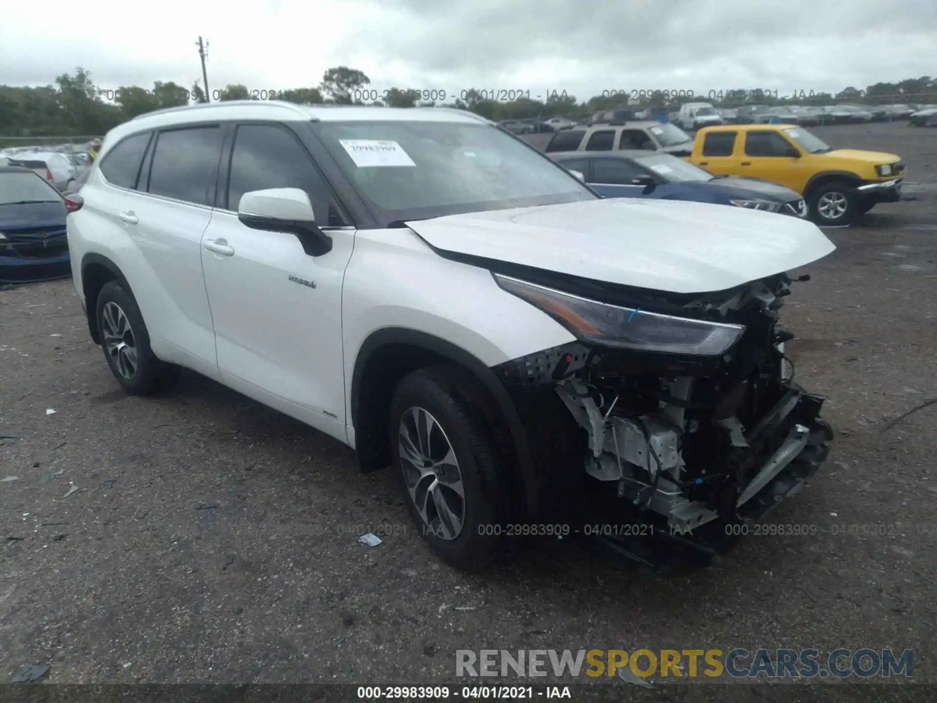 1 Photograph of a damaged car 5TDGBRCH2MS523974 TOYOTA HIGHLANDER 2021