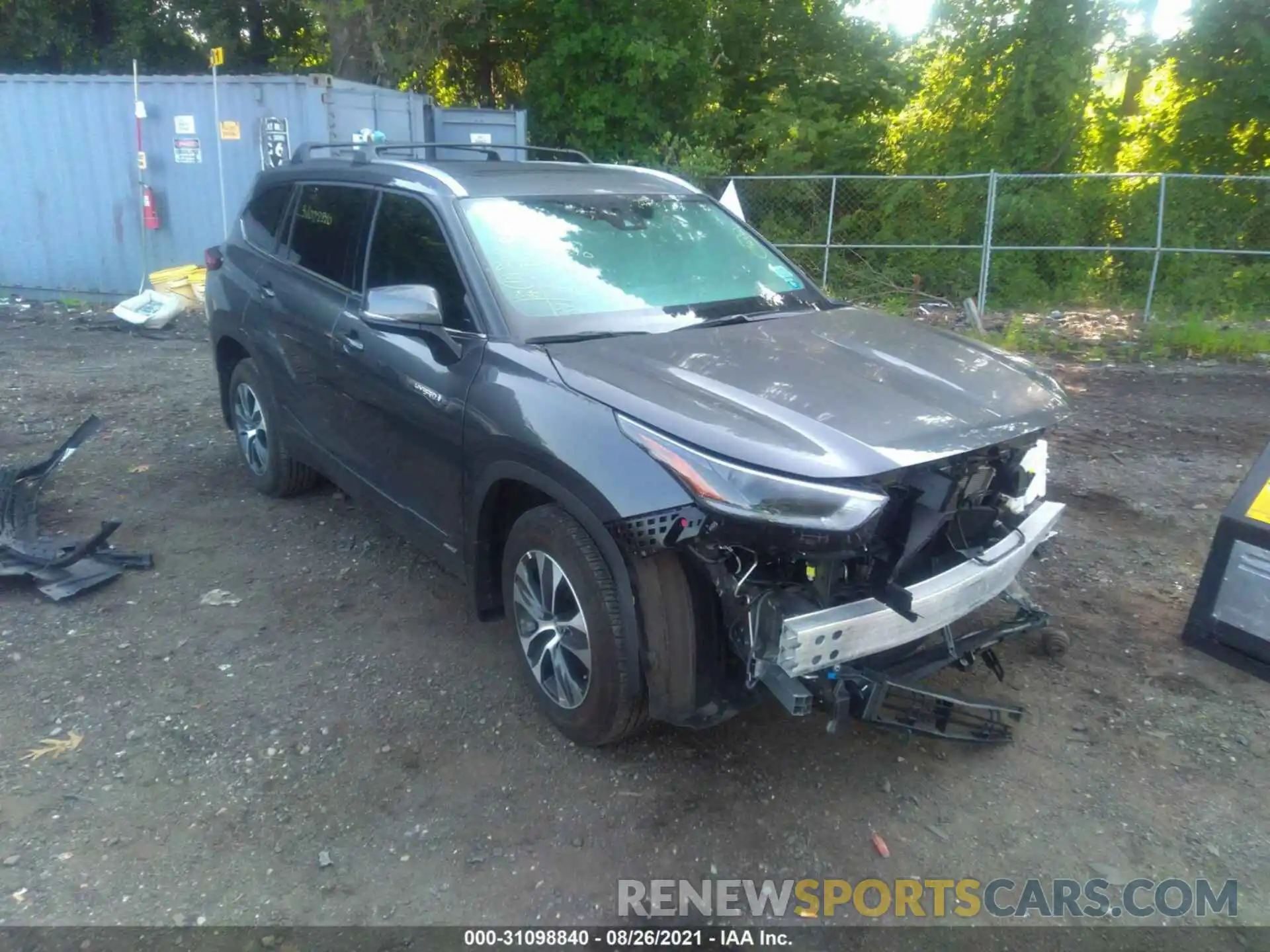 1 Photograph of a damaged car 5TDGBRCH3MS023533 TOYOTA HIGHLANDER 2021