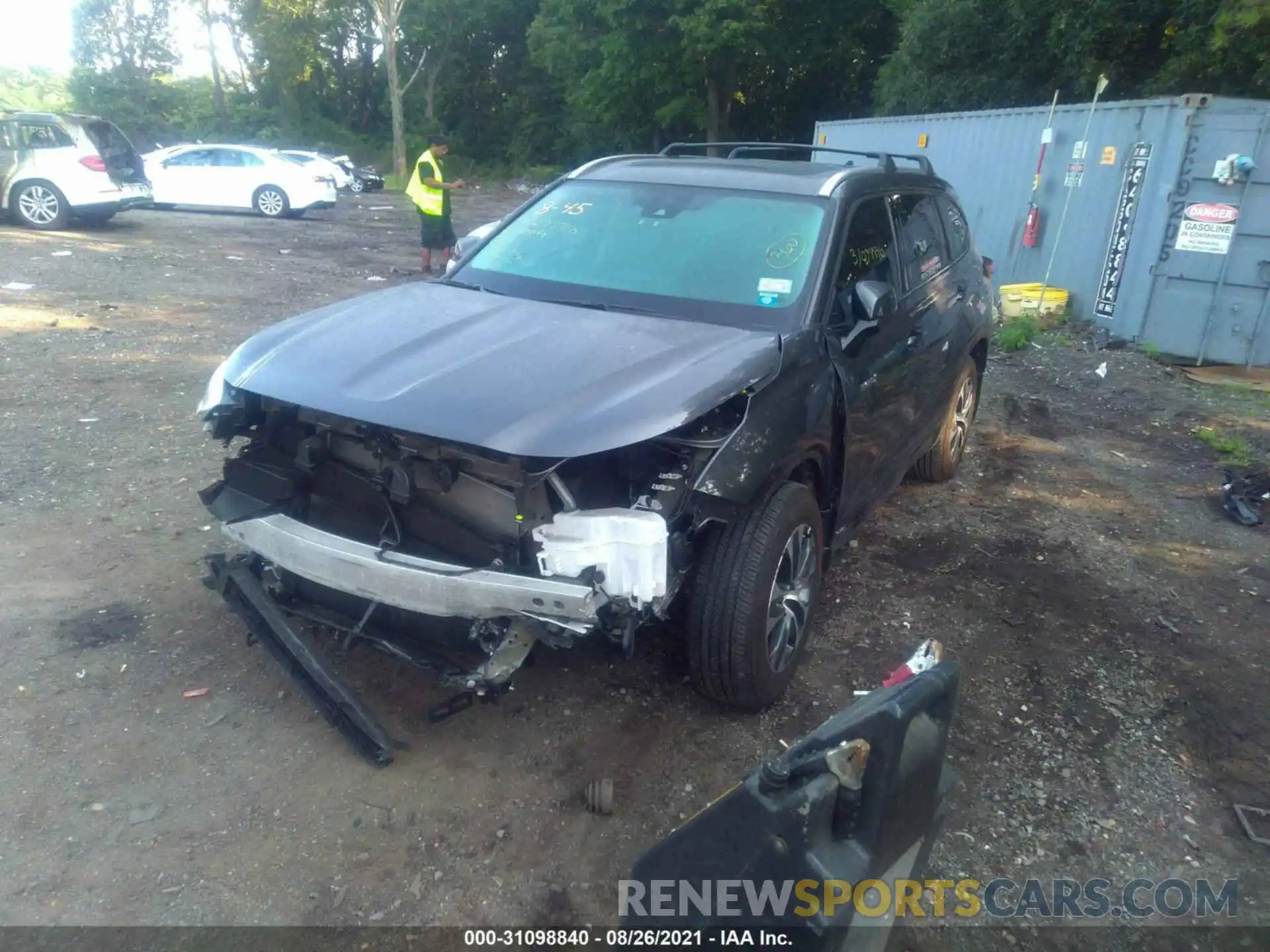 2 Photograph of a damaged car 5TDGBRCH3MS023533 TOYOTA HIGHLANDER 2021