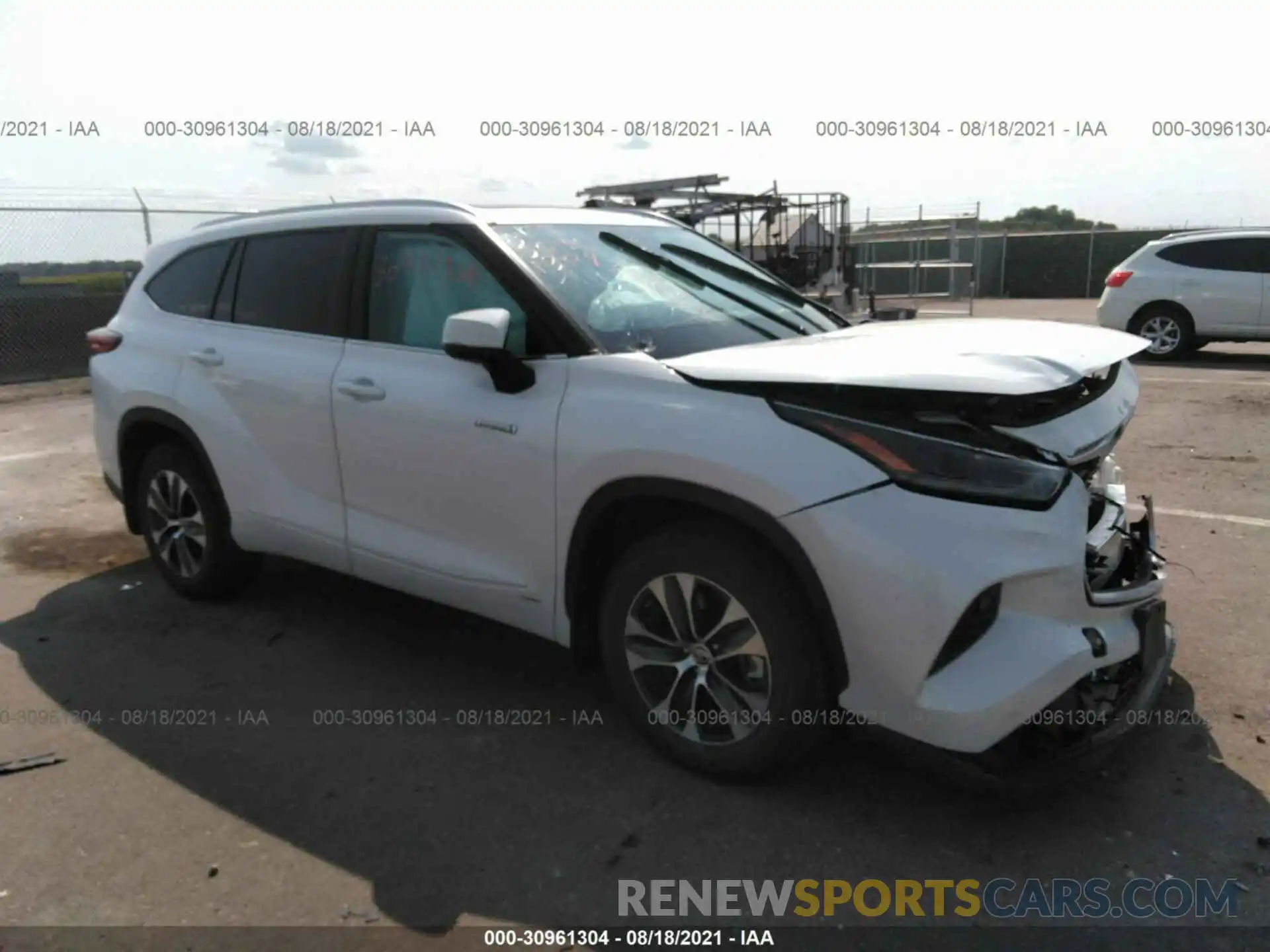 1 Photograph of a damaged car 5TDGBRCH3MS040073 TOYOTA HIGHLANDER 2021