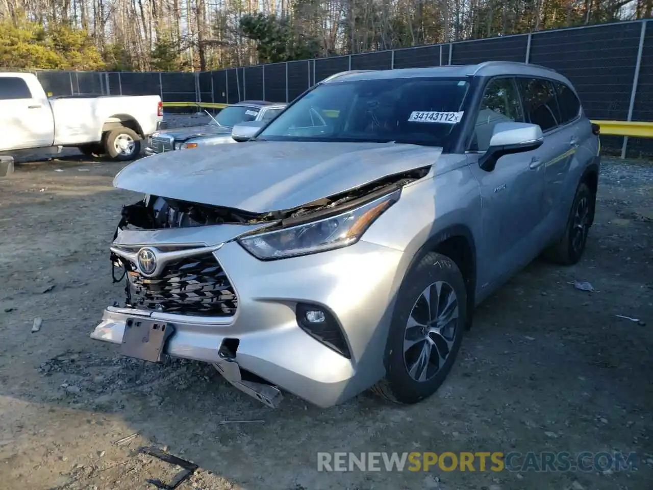 2 Photograph of a damaged car 5TDGBRCH3MS518069 TOYOTA HIGHLANDER 2021