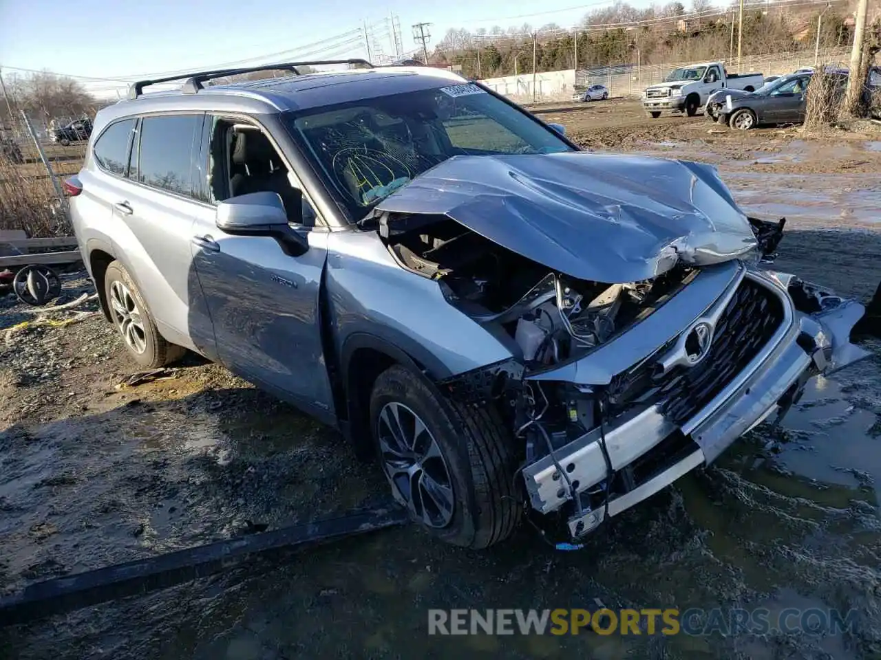 1 Photograph of a damaged car 5TDGBRCH4MS047694 TOYOTA HIGHLANDER 2021