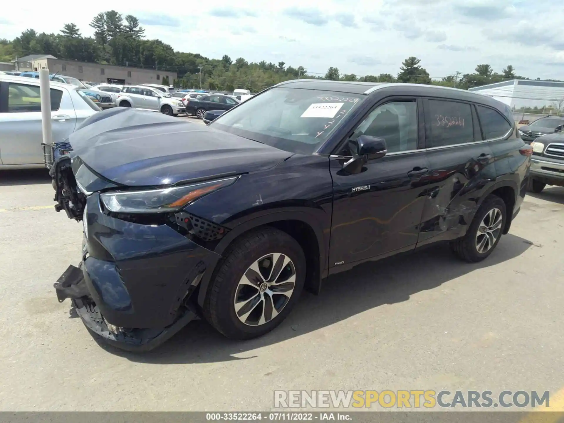 2 Photograph of a damaged car 5TDGBRCH4MS529338 TOYOTA HIGHLANDER 2021